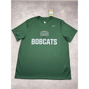 Ohio Bobcats Shirt Mens XL Green NCAA Hockey Nike Dri Fit Training Tee New